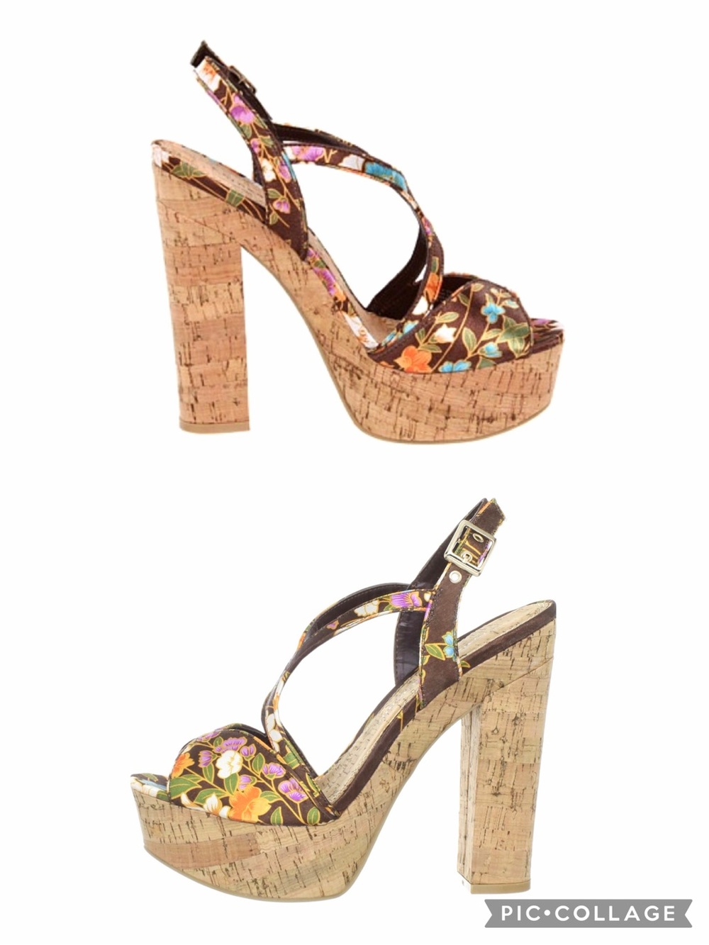 Chinese Laundry Party Time Cork Platform Block Heel in Floral Kimono | Size 6 - Picture 10 of 17